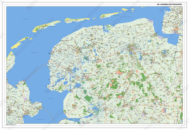 Vectorkaart van Friesland, Groningen & Drenthe 1488 | Kaarten en ...